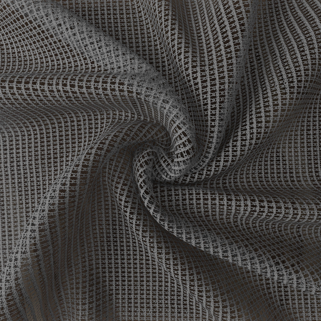 Gri Örme Dosyası Kare Zemin Düz Tül Perde | Inessa