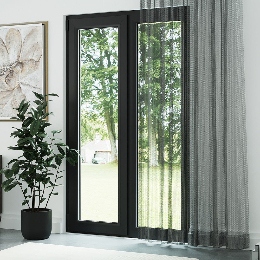 Gri Trend Kare Dosya Örme Düz Tül Perde | Alacakaranlık