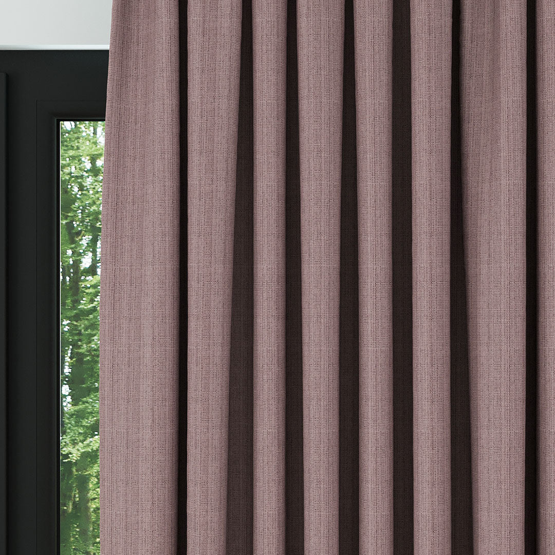 Gül kurusu Keten Desen Efekli Dökümlü Fon Perde | Ezri