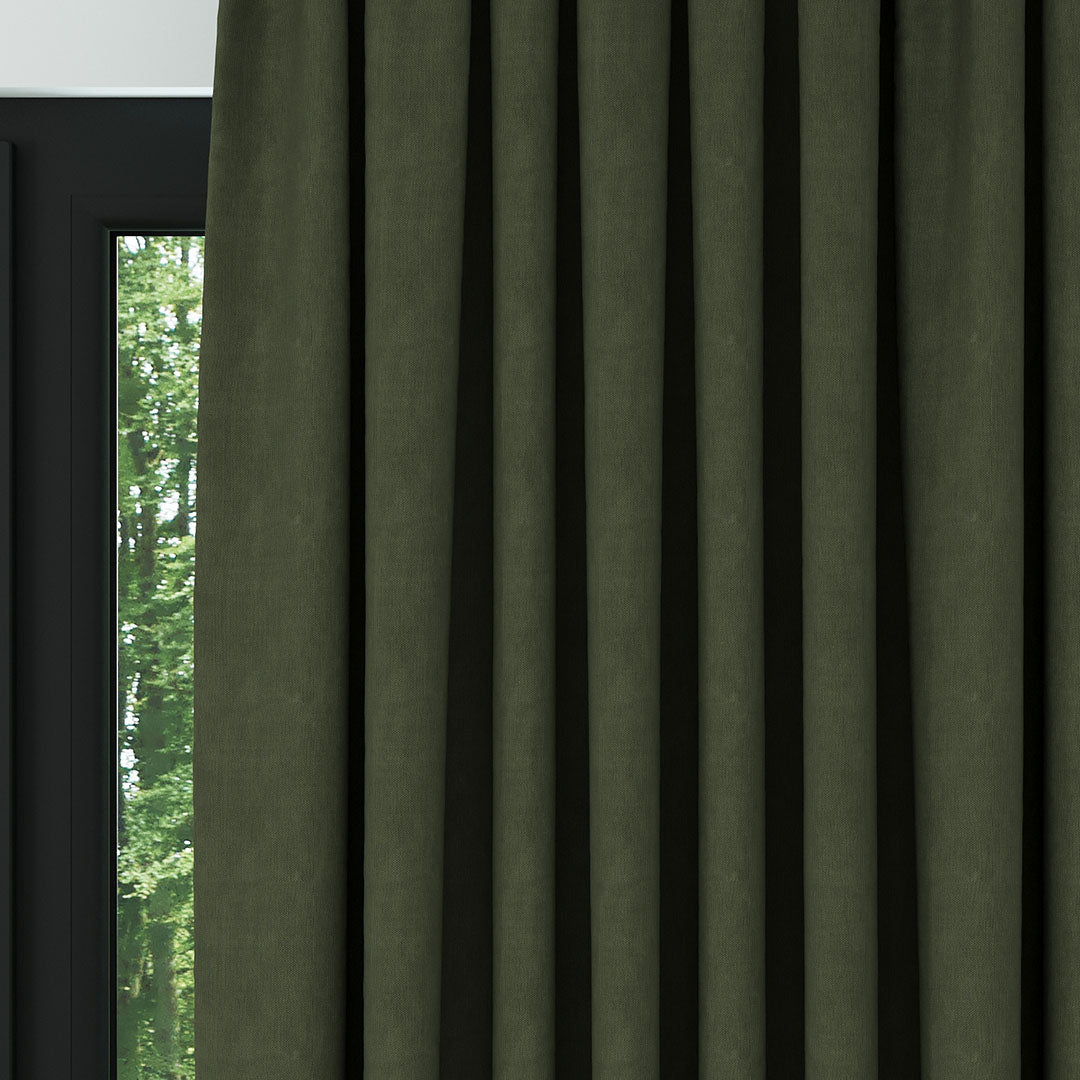 Haki Naturel Keten Fon Perde | Casual
