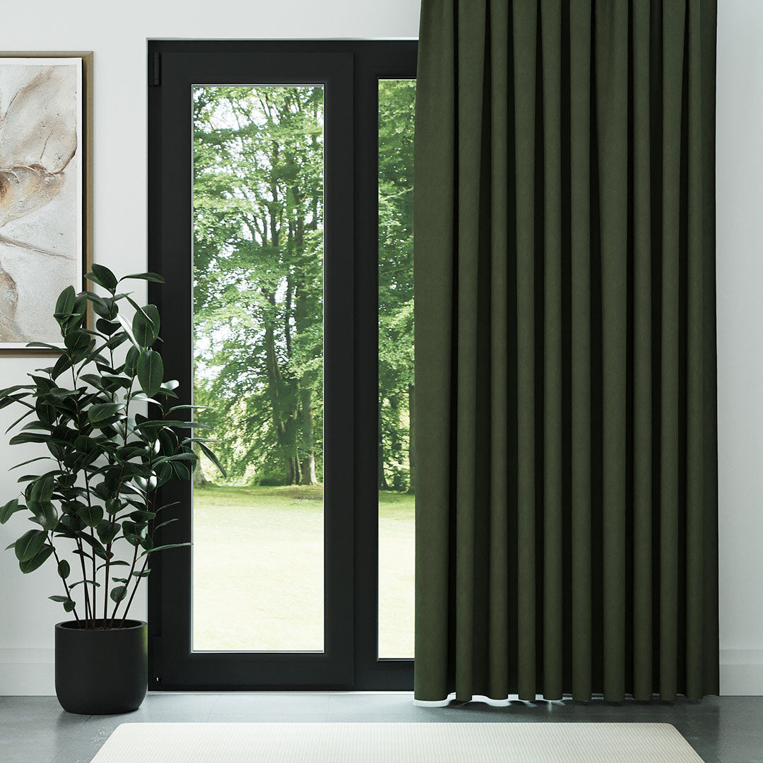Haki Naturel Keten Fon Perde | Casual