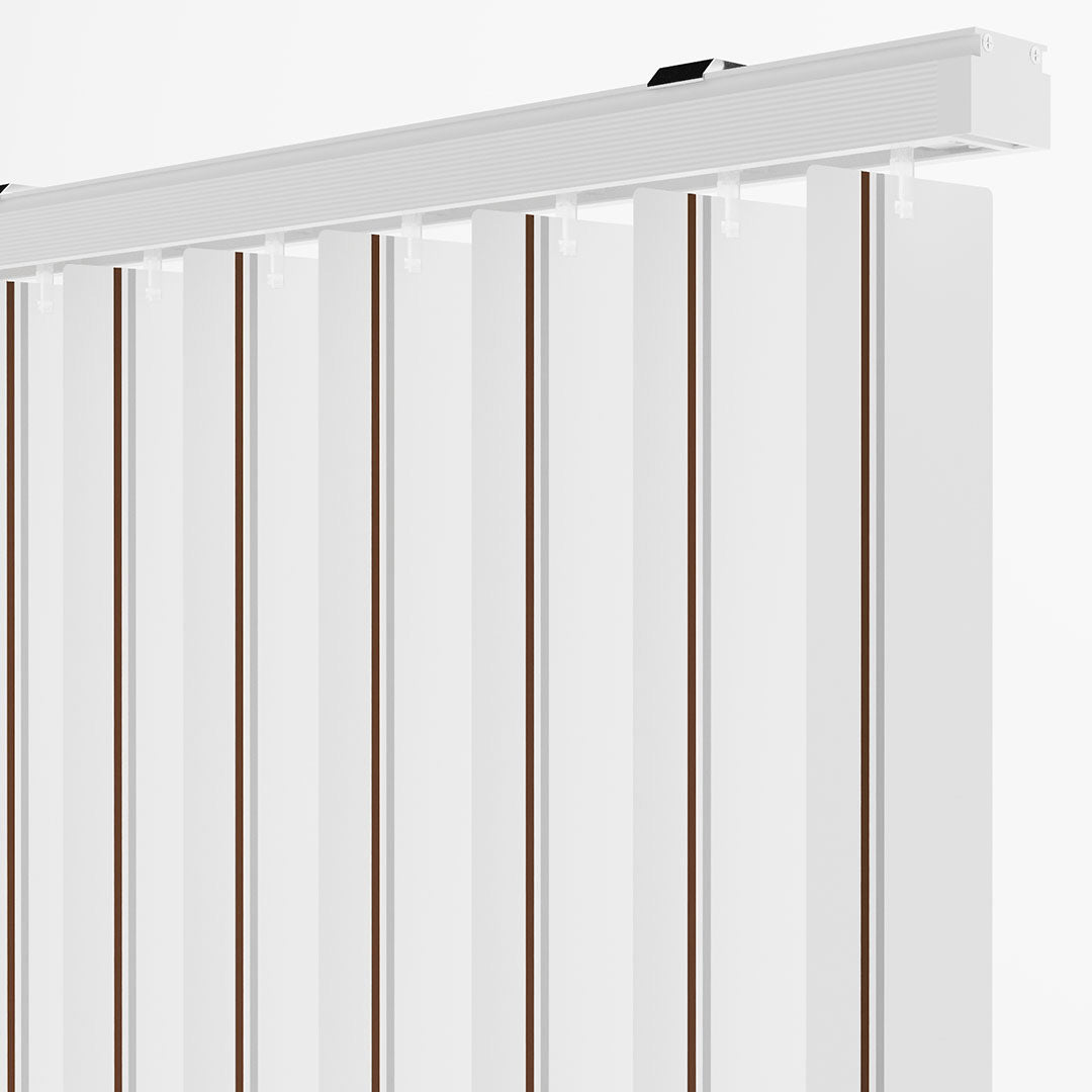 Kahverengi - Gri Çizgili PVC Dikey Perde