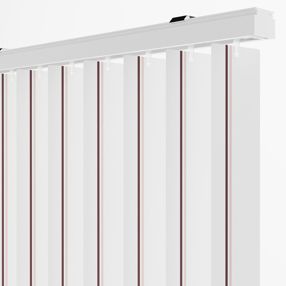 Kahverengi - Pembe Çizgili PVC Dikey Perde