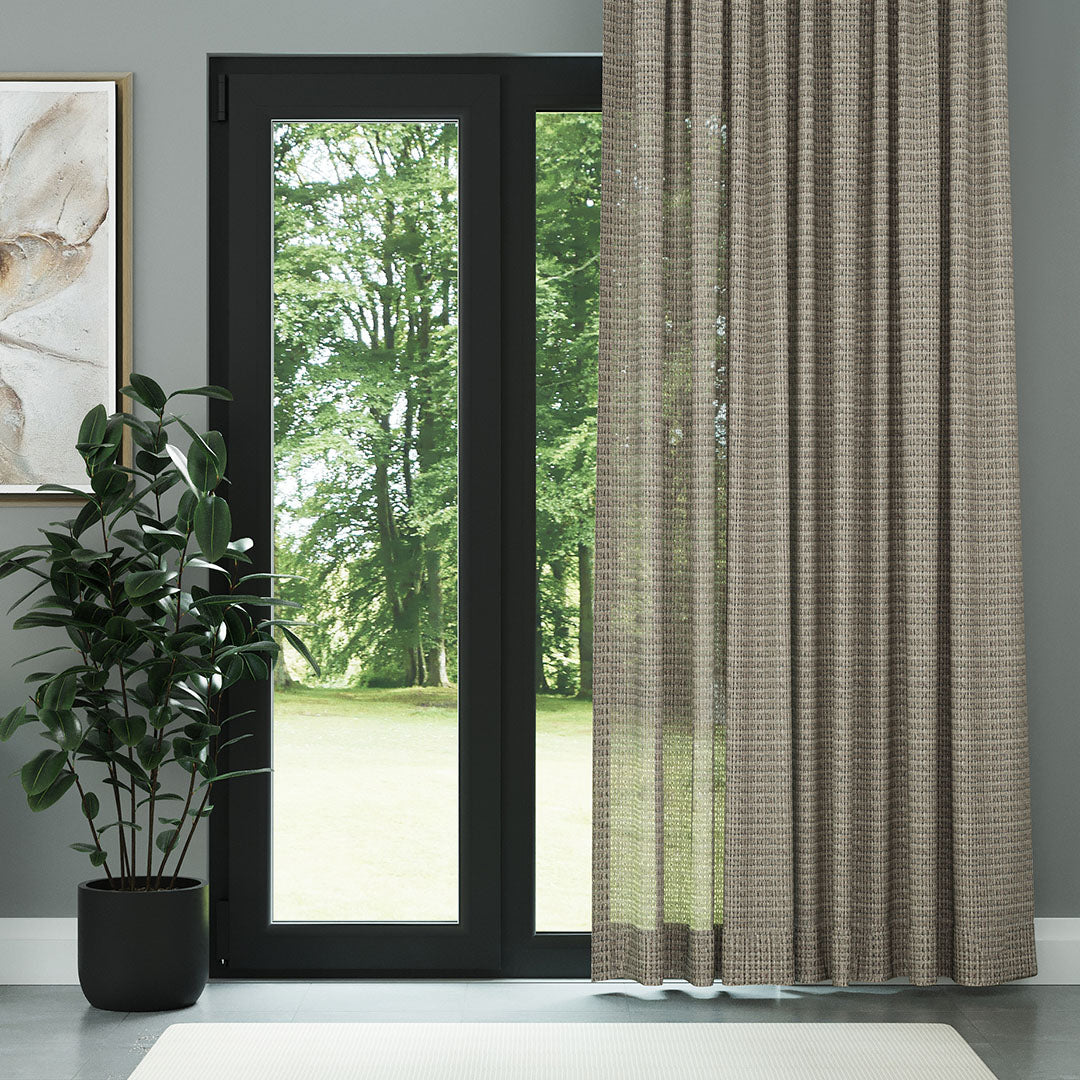 Çiçek Simli Modern Kalın Hasır Dekoratif Dosya Düz Tül Perde | çapraz