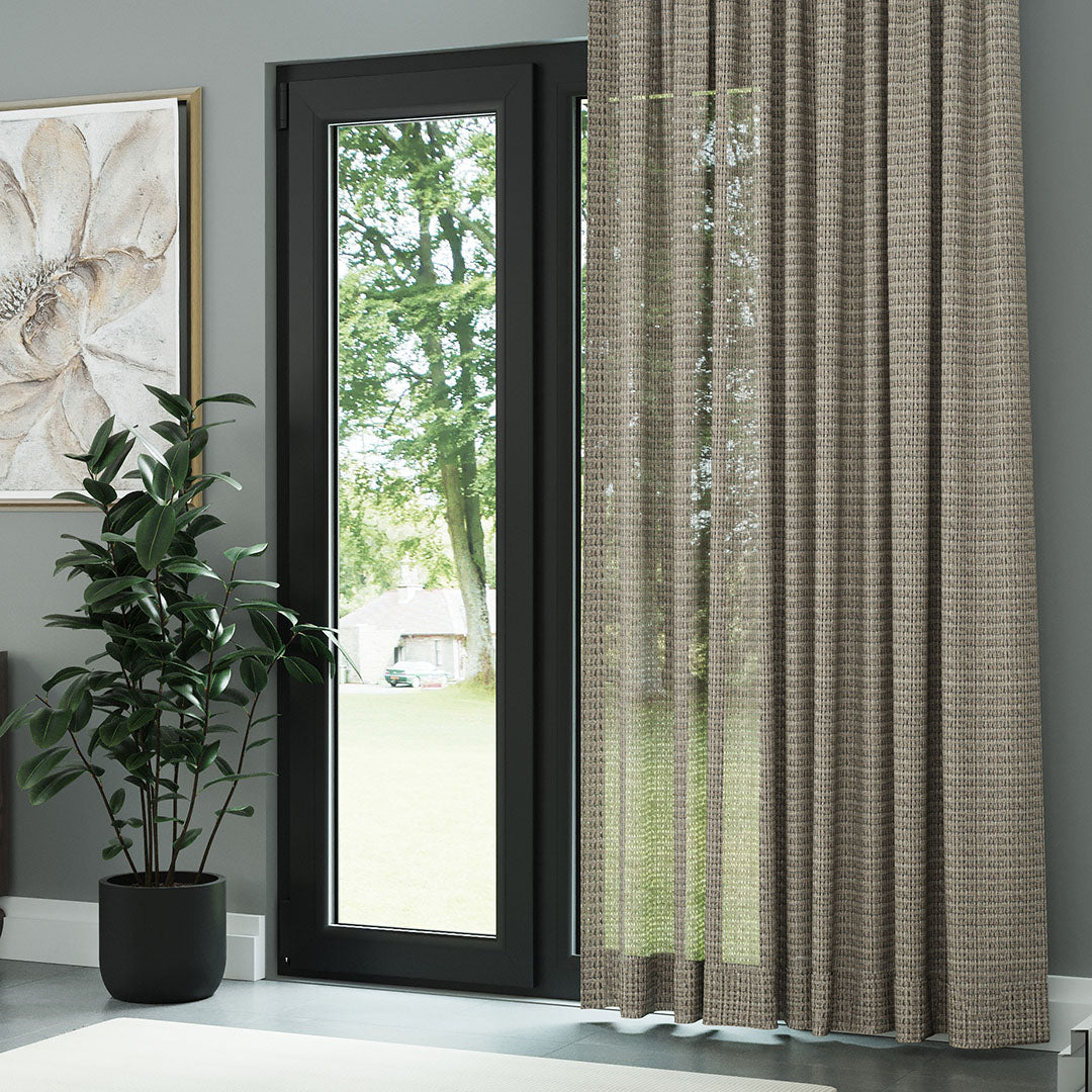 Çiçek Simli Modern Kalın Hasır Dekoratif Dosya Düz Tül Perde | çapraz