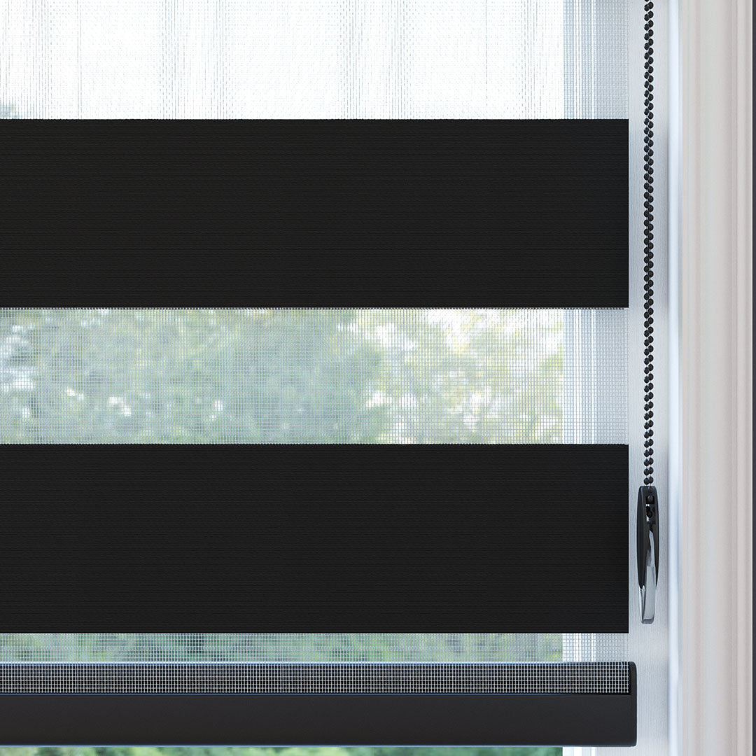 Siyah Blackout Zebra Perde | Kanbina