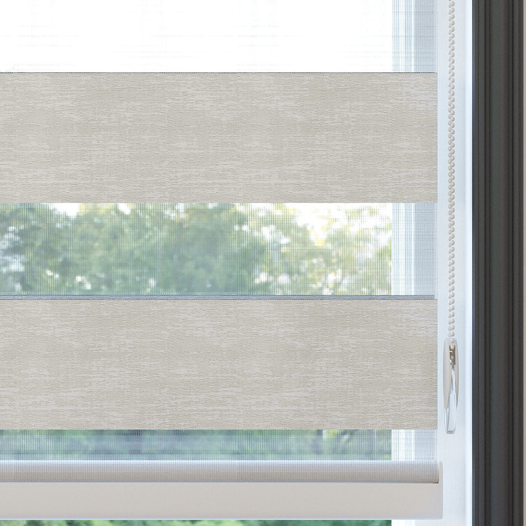 Ekru Desenli Zebra Perde | Kensal