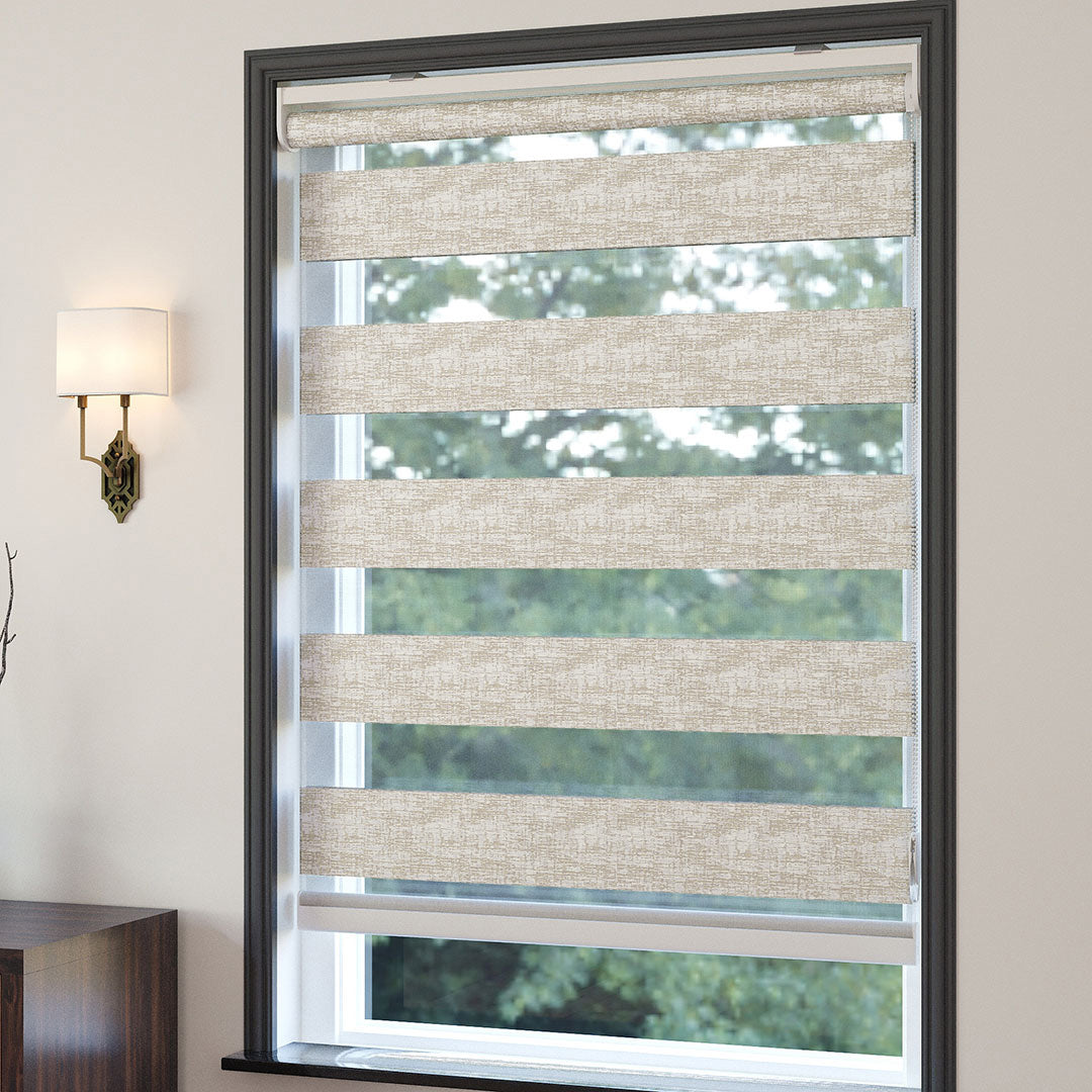 Krem Desenli Zebra Perde | Kensal