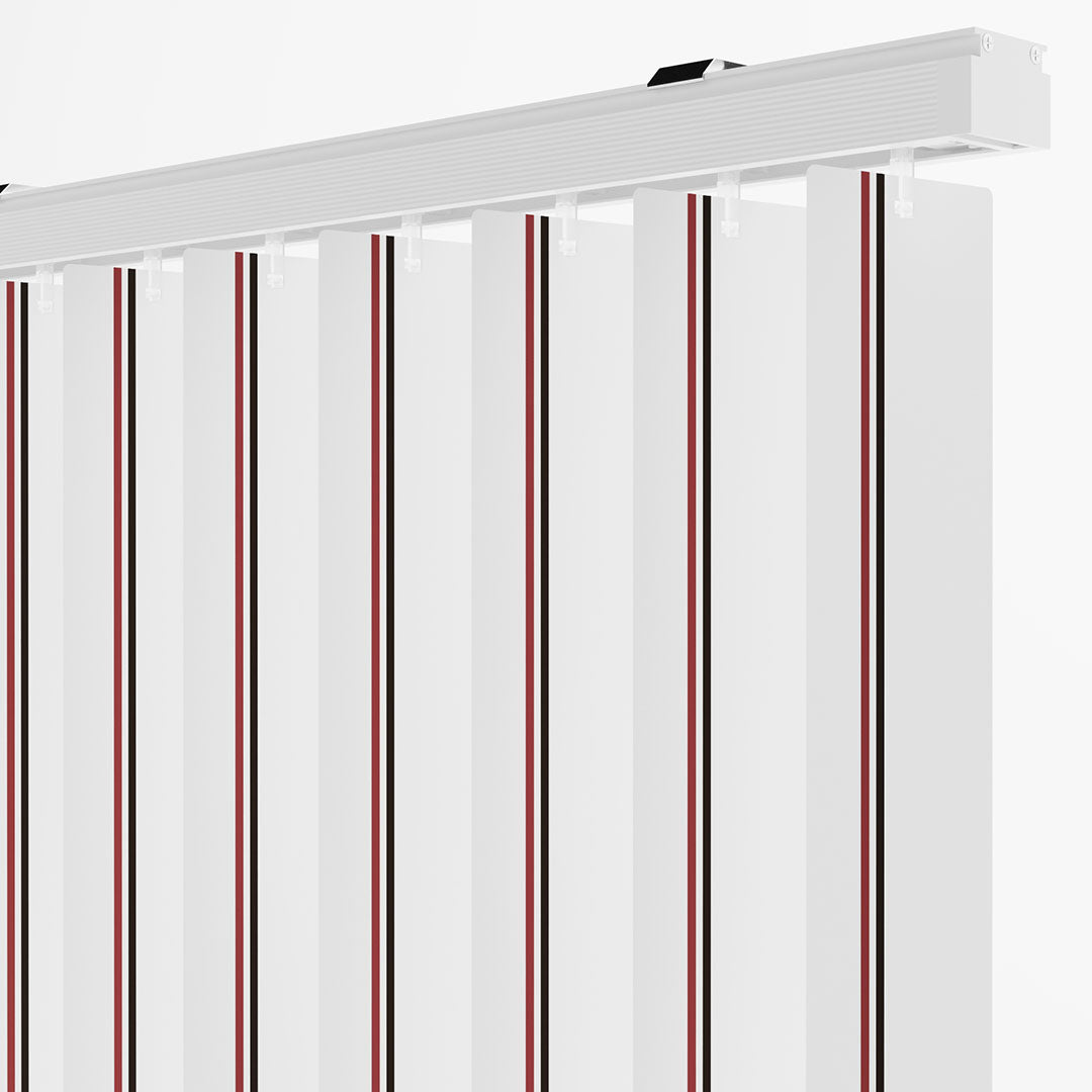 Kırmızı - Kahverengi Çizgili PVC Dikey Perde