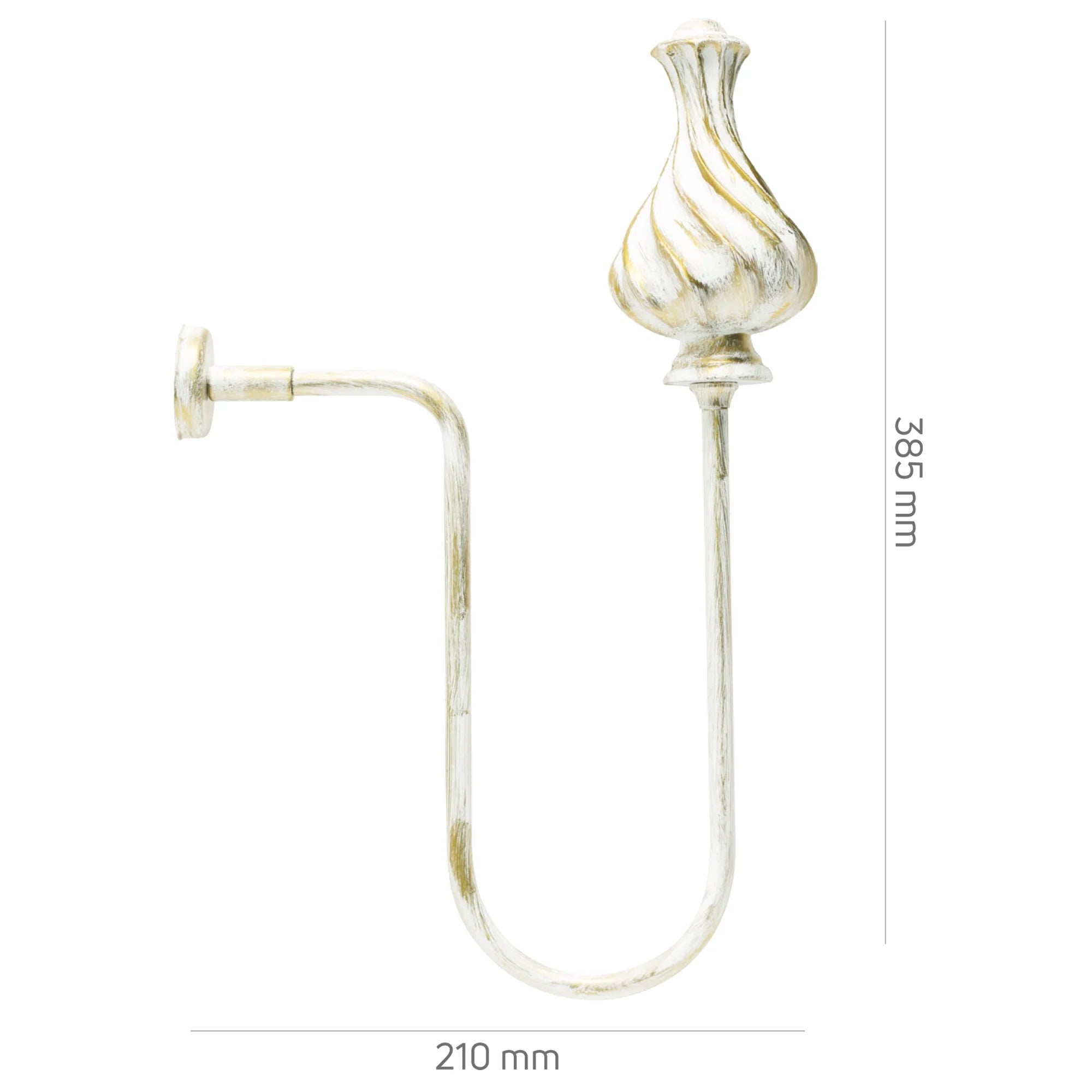 Perde Tutucu Renso Kol Bağı - Beyaz Altın Eskitme Metal - Lotus