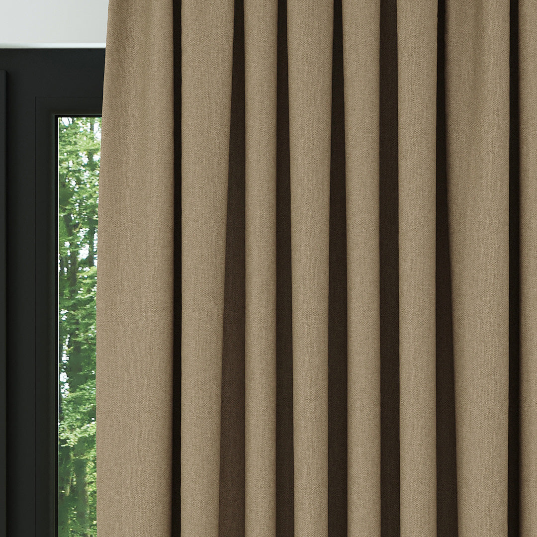 Köyü Bej Hasır Keten Karartma Fon Perde | Bonita