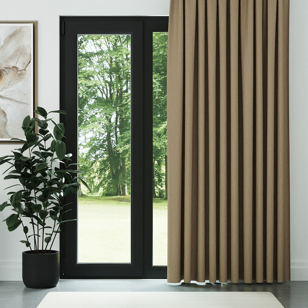 Köyü Bej Hasır Keten Karartma Fon Perde | Bonita