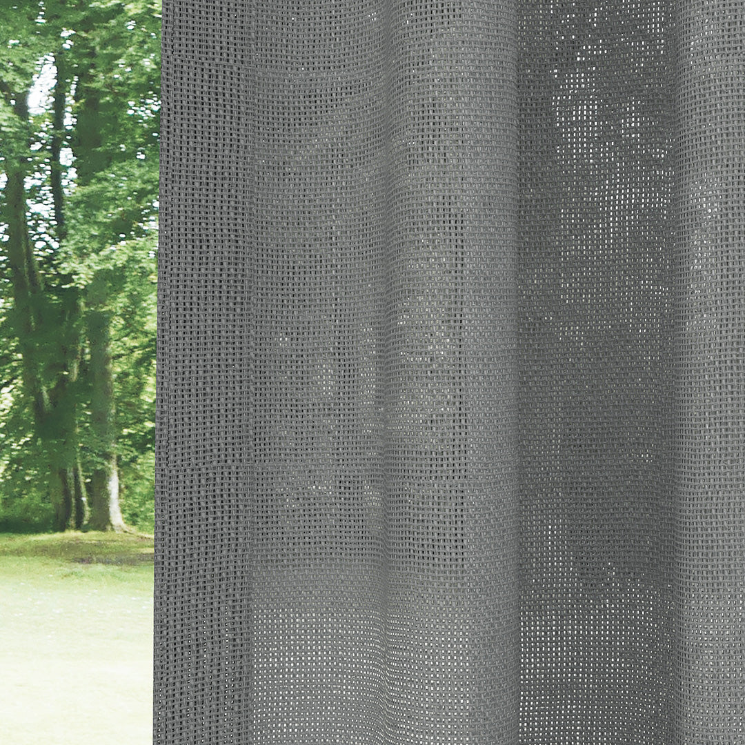 Köyü Gri Parlak Düz Dokulu Tül Perde | Jasper