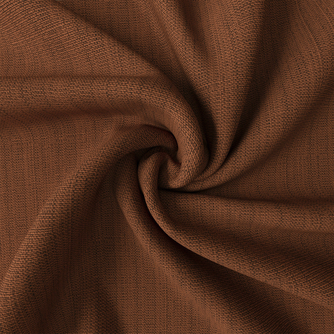 Koyu Turuncu Keten Desen Efekli Dökümlü Fon Perde | Ezri