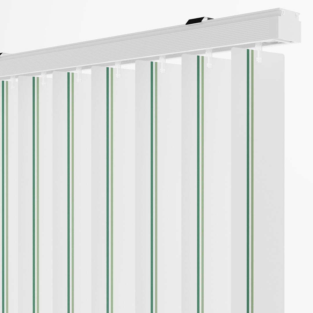 Koyu Yeşil - Yeşil Çizgili PVC Dikey Perde
