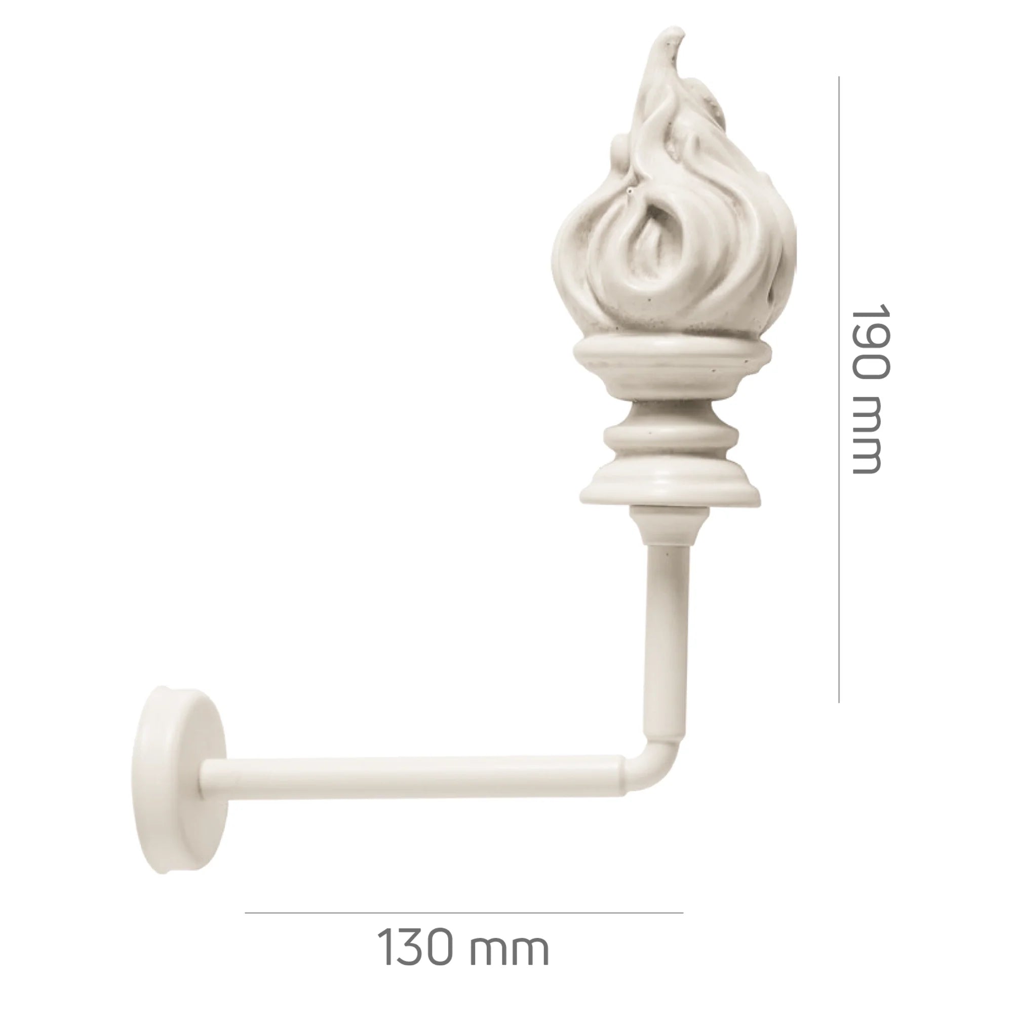 Perde Tutucu Renso - Beyaz Eskitme Metal - Meşale