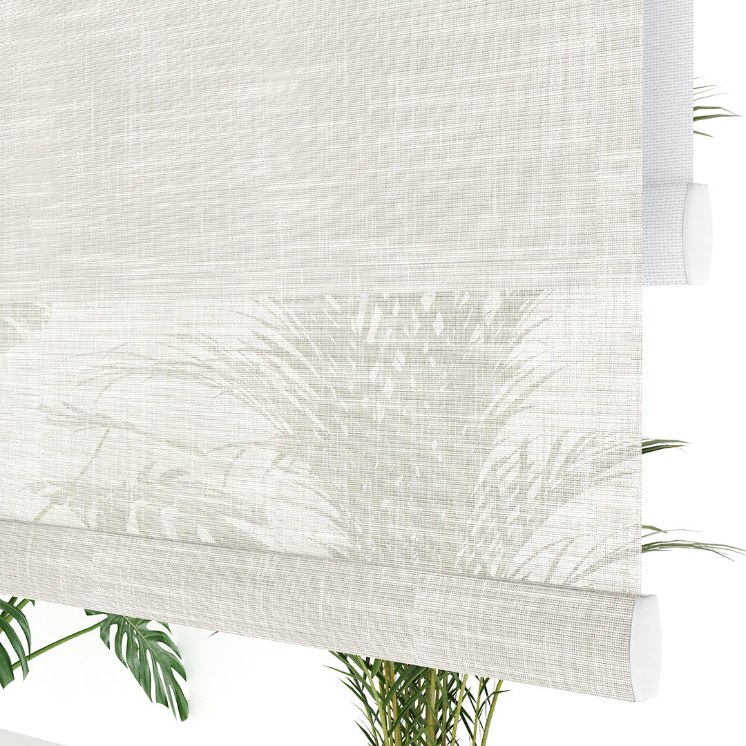 Krem Desenli Çiftli Stor Perde | Dauphine