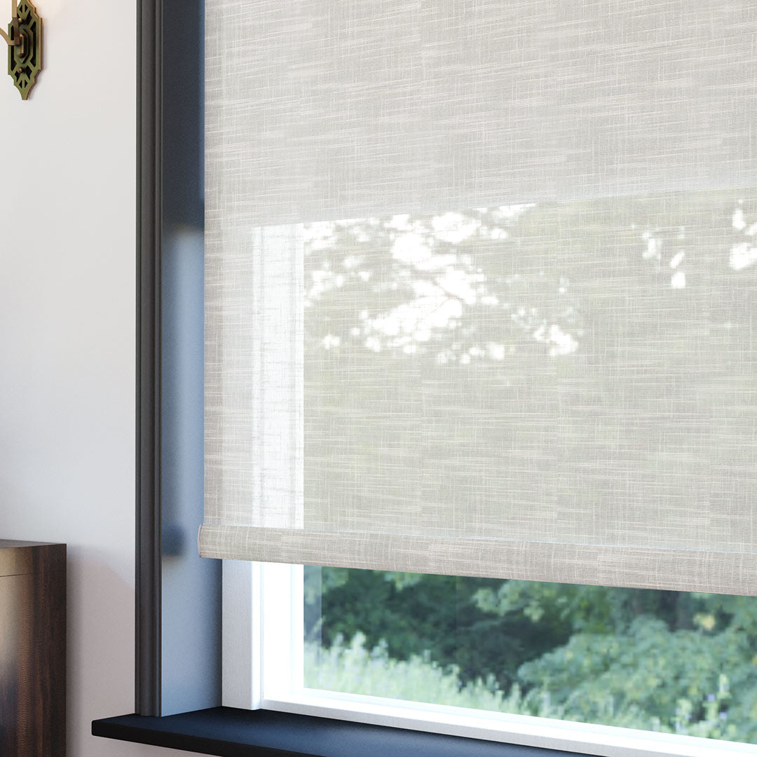 Krem Desenli Çiftli Stor Perde | Dauphine