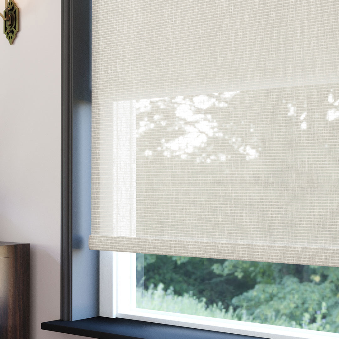 Krem Desenli Çiftli Stor Perde | Estella