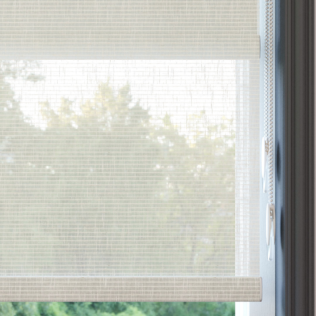 Krem Desenli Çiftli Stor Perde | Estella