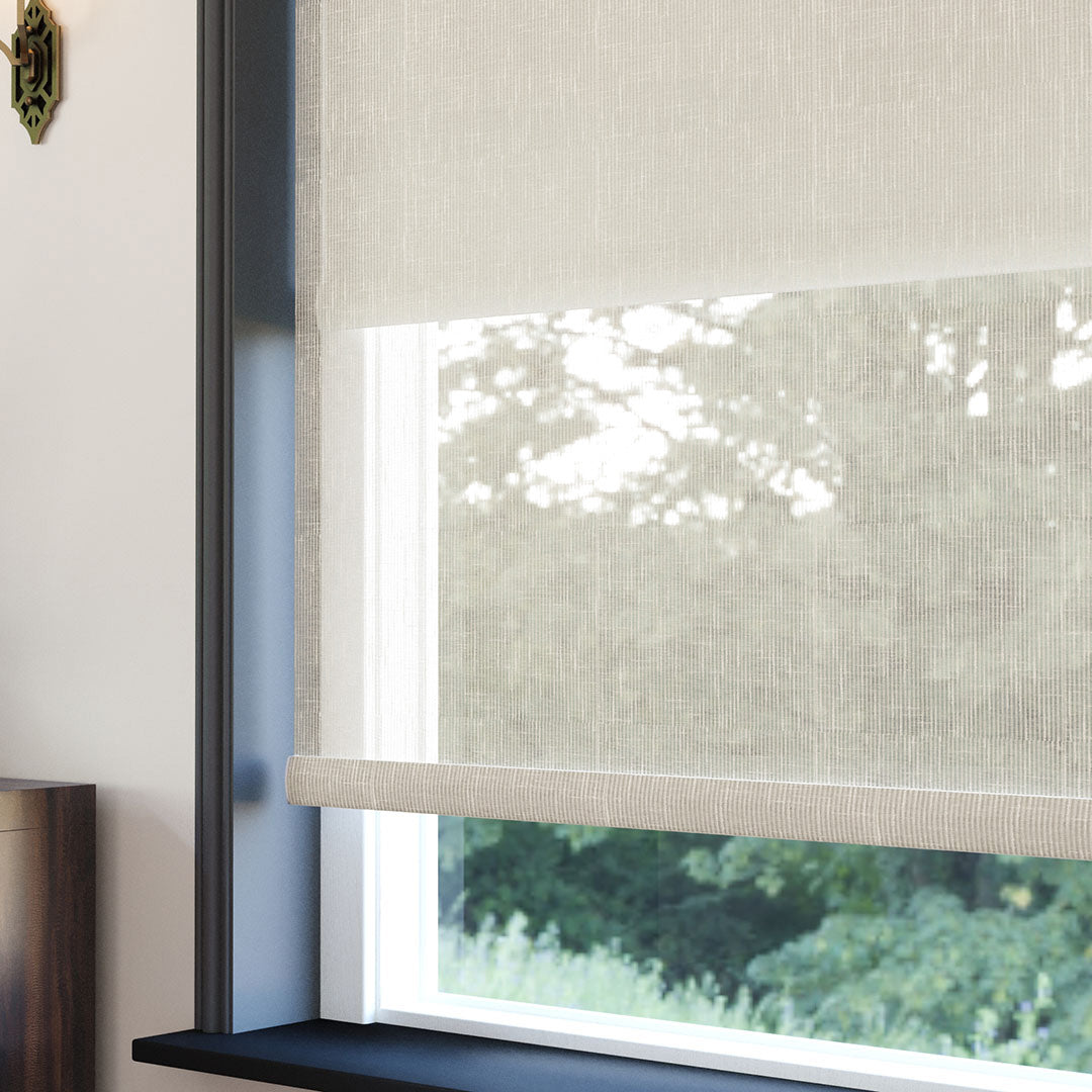 Krem Desenli Çiftli Stor Perde | Floris