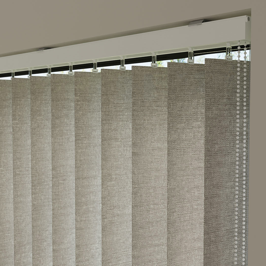 Krem Düz Kumaş Dikey Perde | Mia