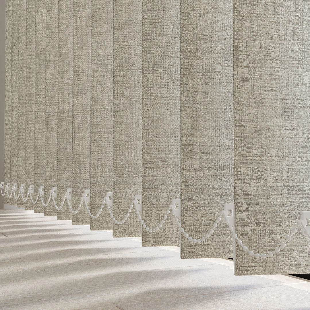 Krem Düz Kumaş Dikey Perde | Mia