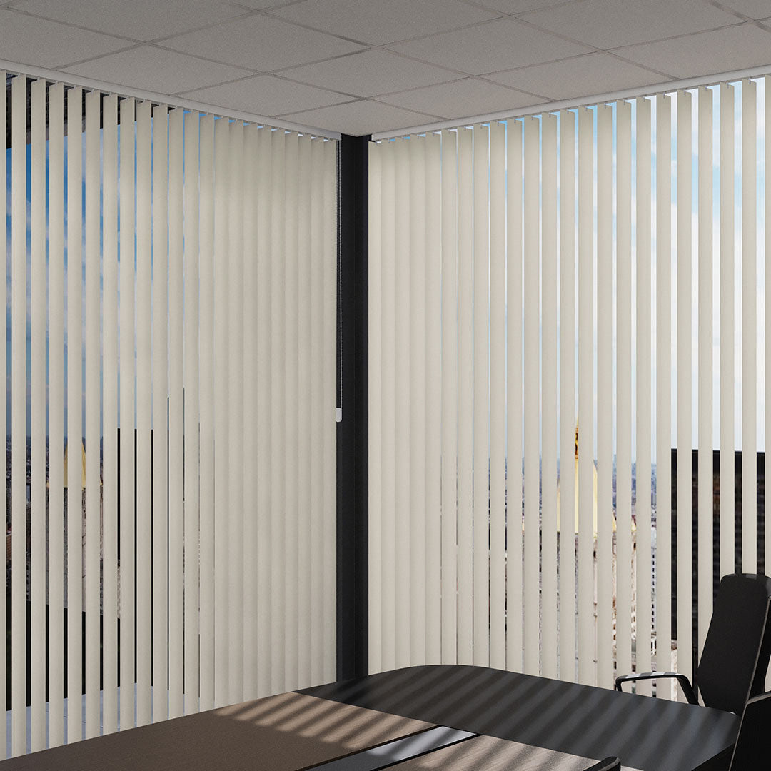 Krem Düz PVC Dikey Perde