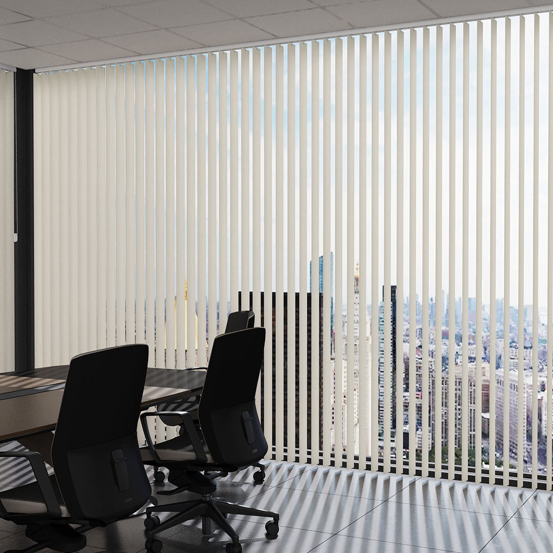 Krem Düz PVC Dikey Perde