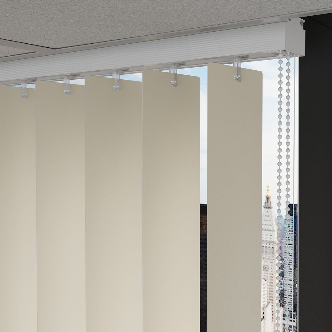 Krem Düz PVC Dikey Perde