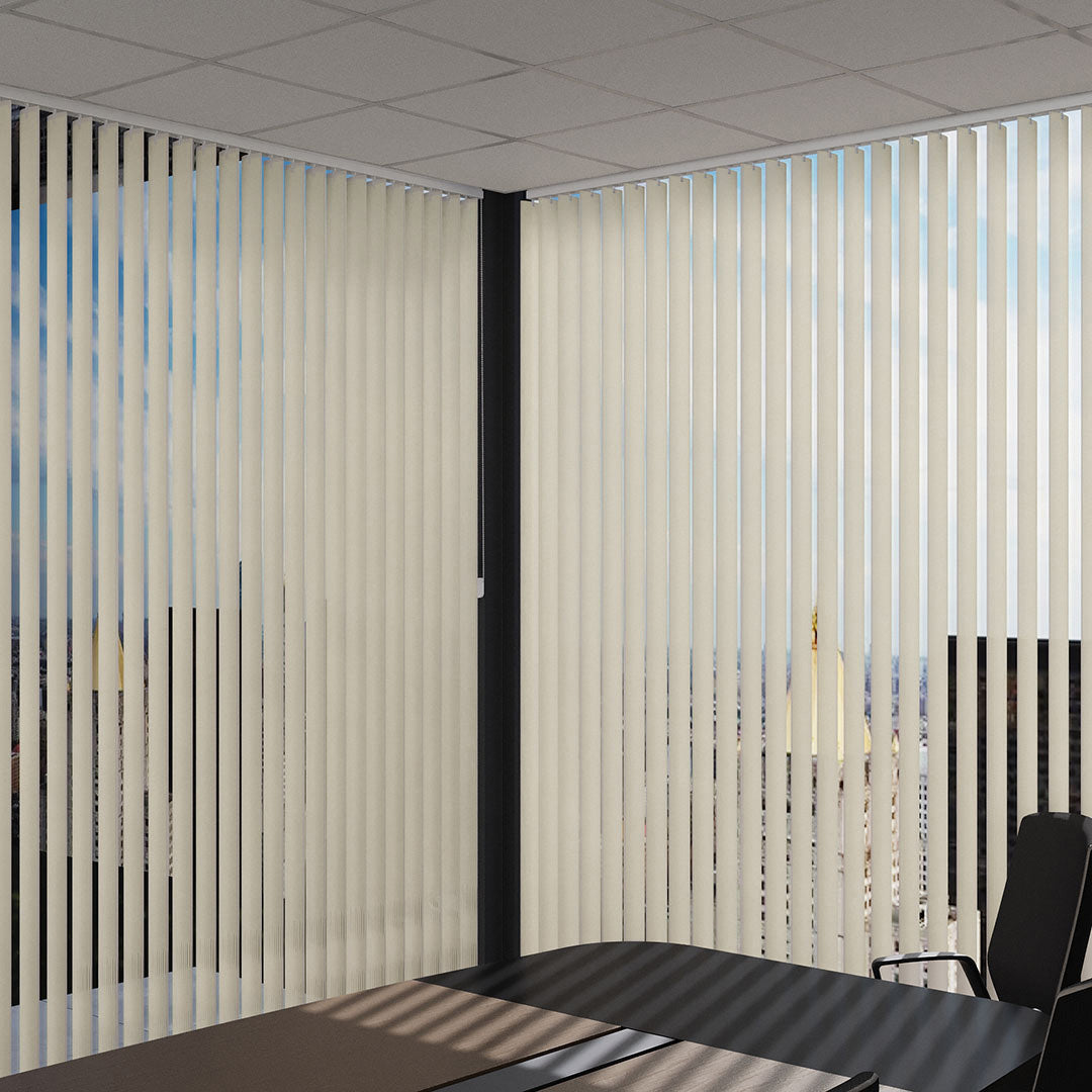 Krem Oval Perfore PVC Dikey Perde