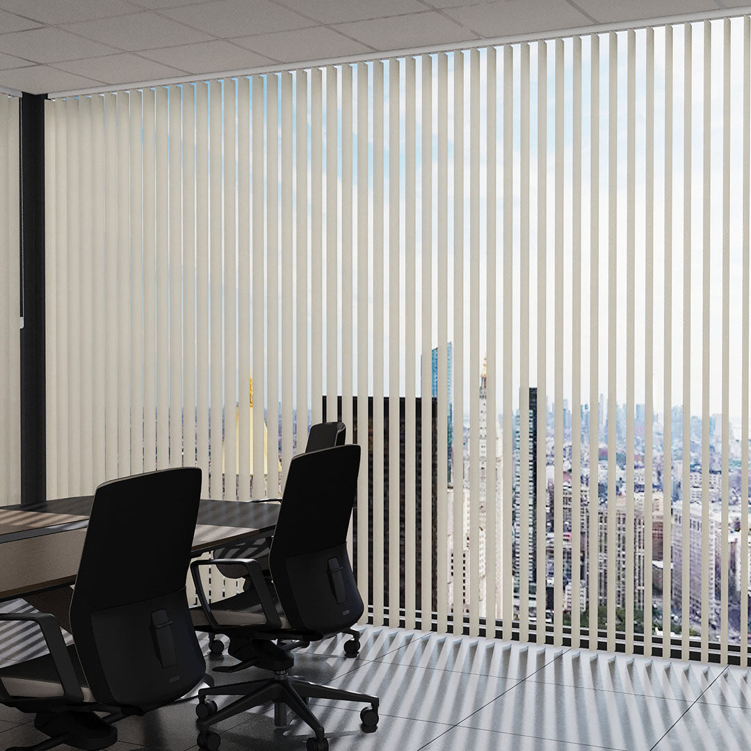 Krem Oval Perfore PVC Dikey Perde