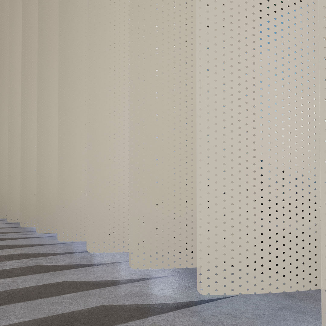 Krem Oval Perfore PVC Dikey Perde