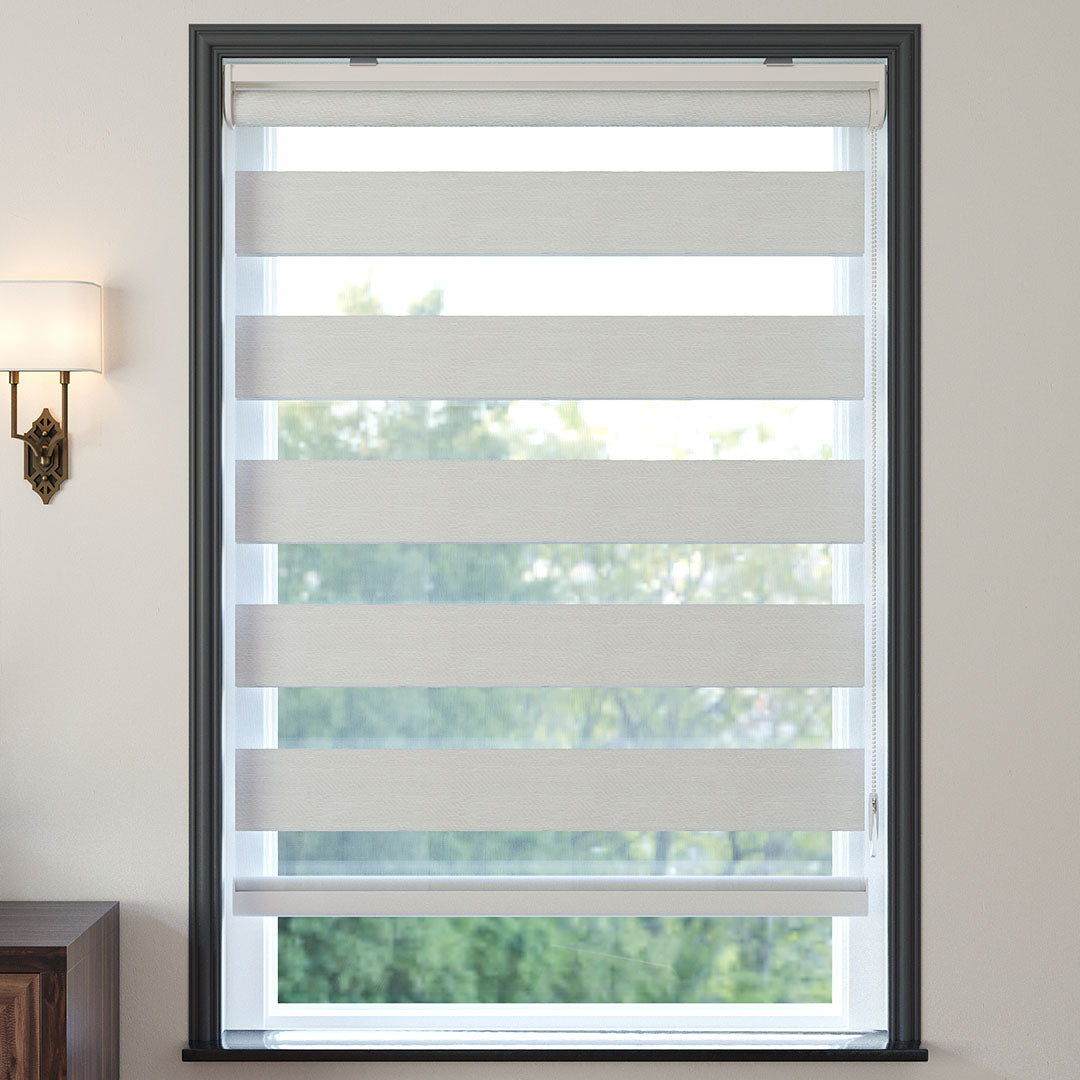 Krem Desenli Zebra Perde | Loch