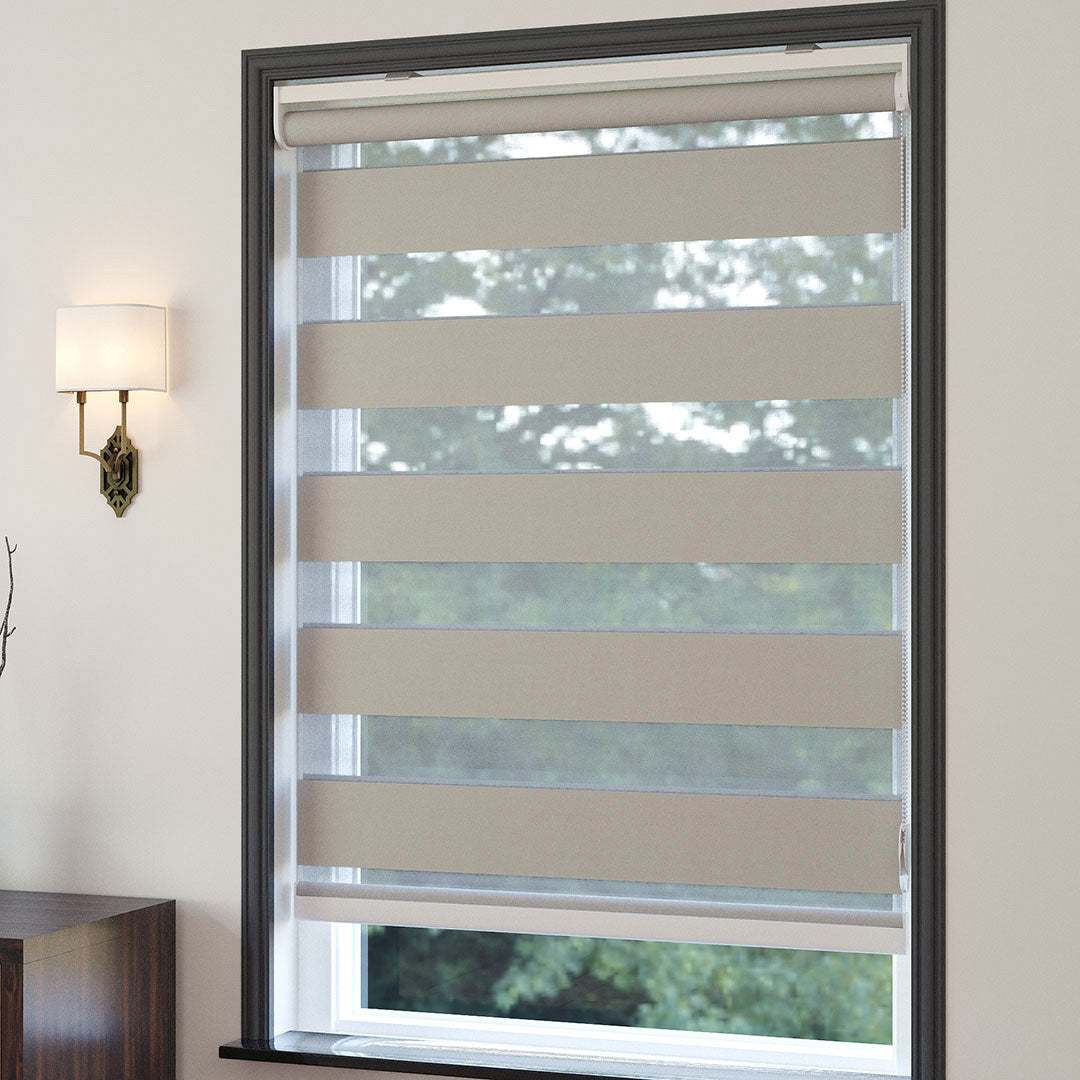 Koyu krem ​​Blackout Zebra Perde | Mais