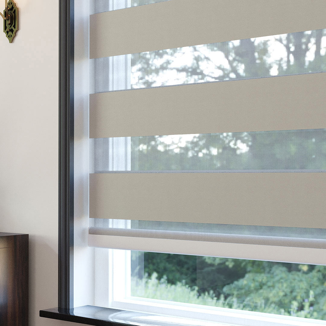 Koyu krem ​​Blackout Zebra Perde | Mais