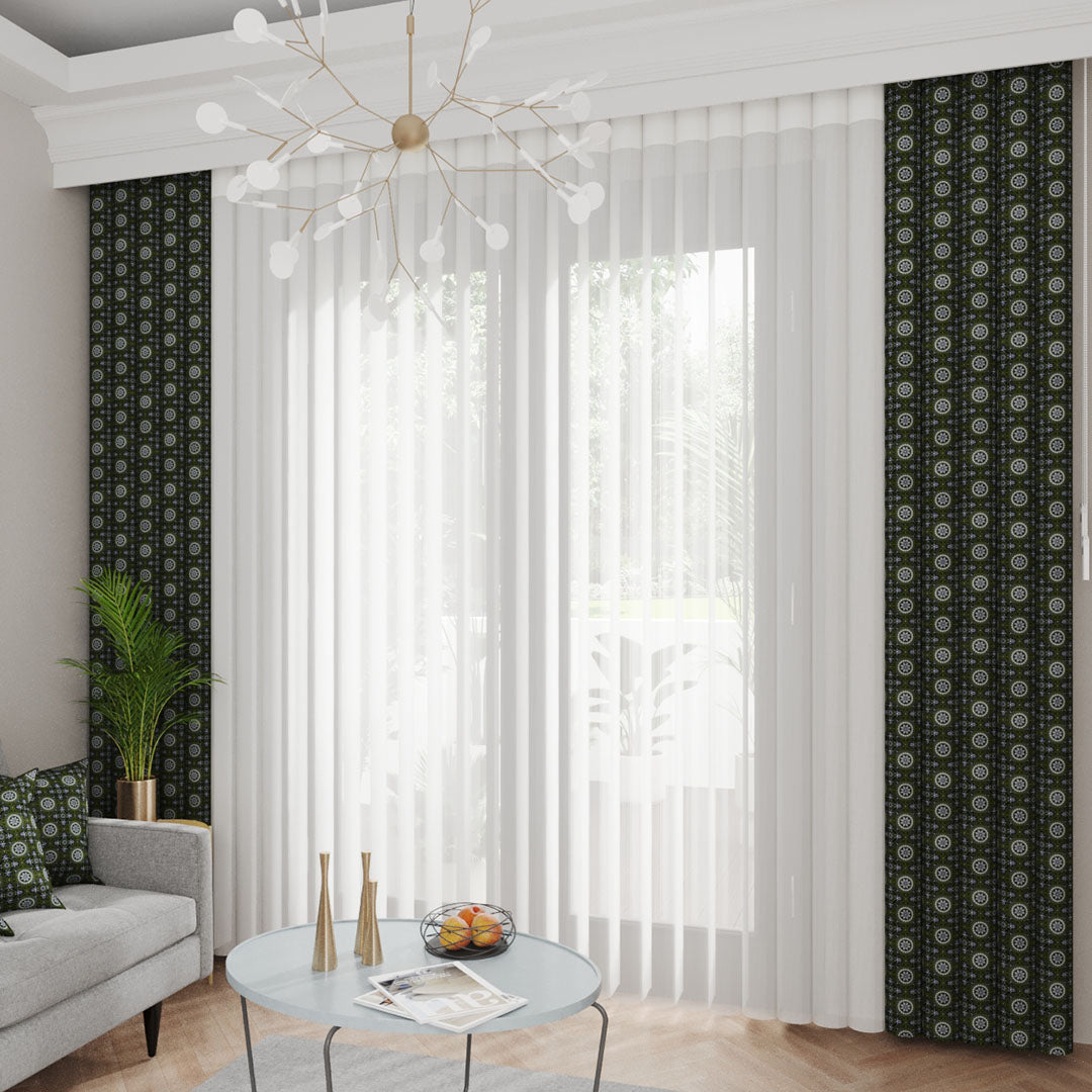 Majorelle - Baskılı Dikey Tül Perde