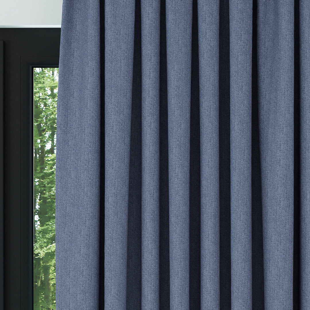 Mavi Hasır Keten Karartma Fon Perde | Bonita