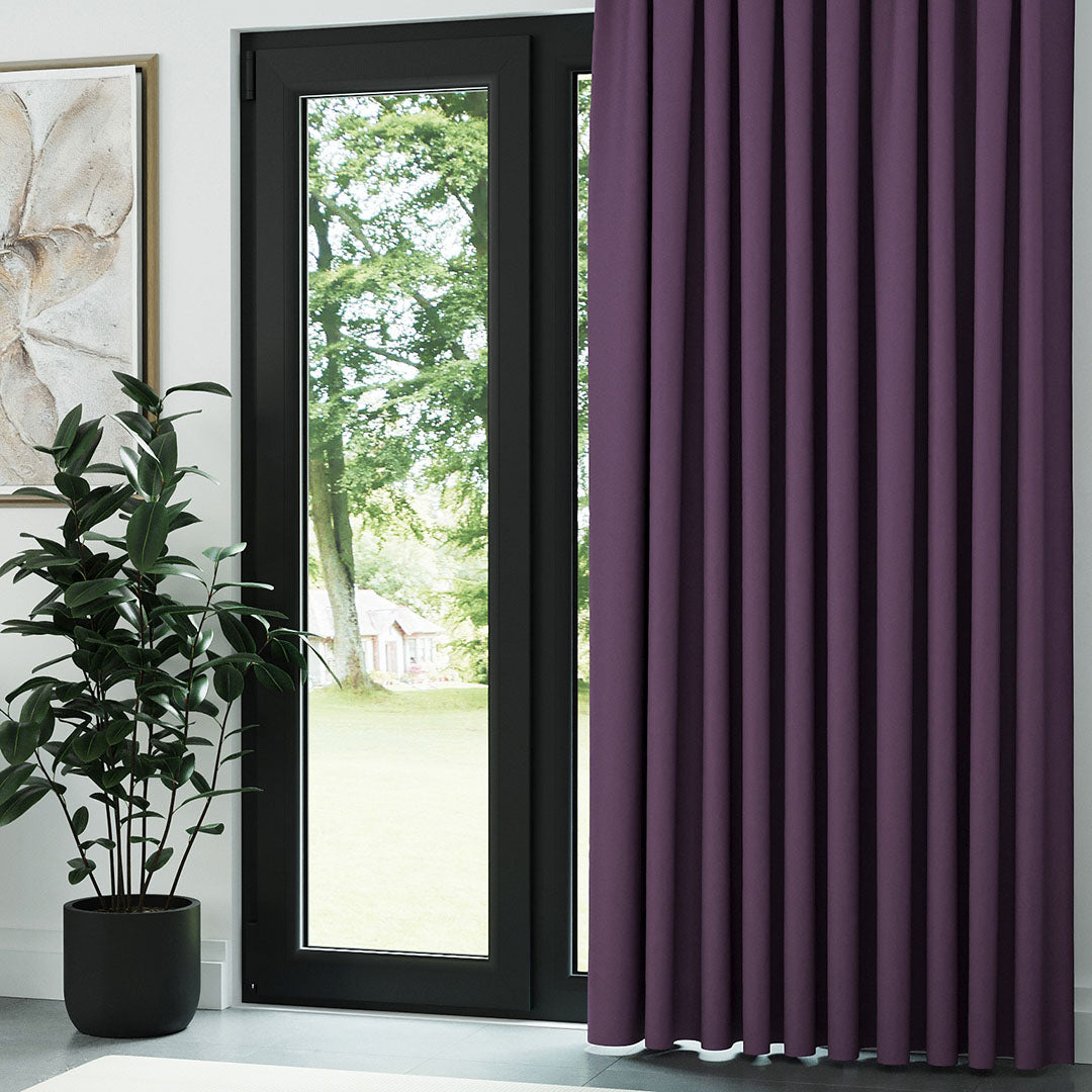 Mor Modern Balık Sırtı Desenli Fon Perde | Cirrus