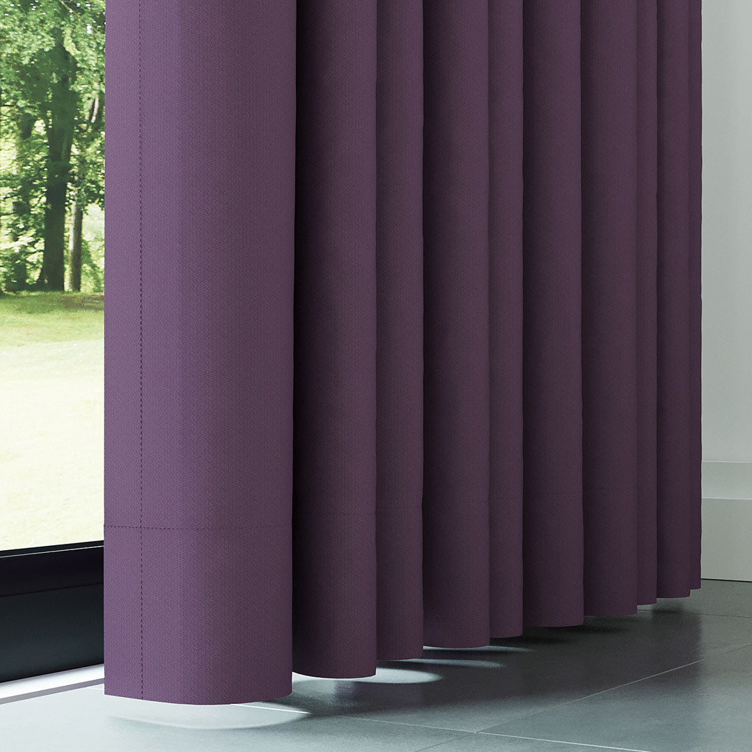 Mor Modern Balık Sırtı Desenli Fon Perde | Cirrus