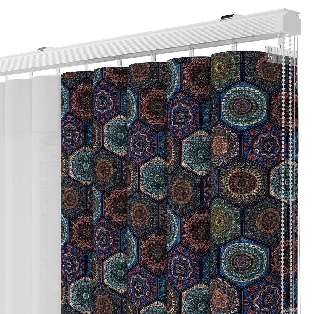 Fas - Baskılı Dikey Tül Perde