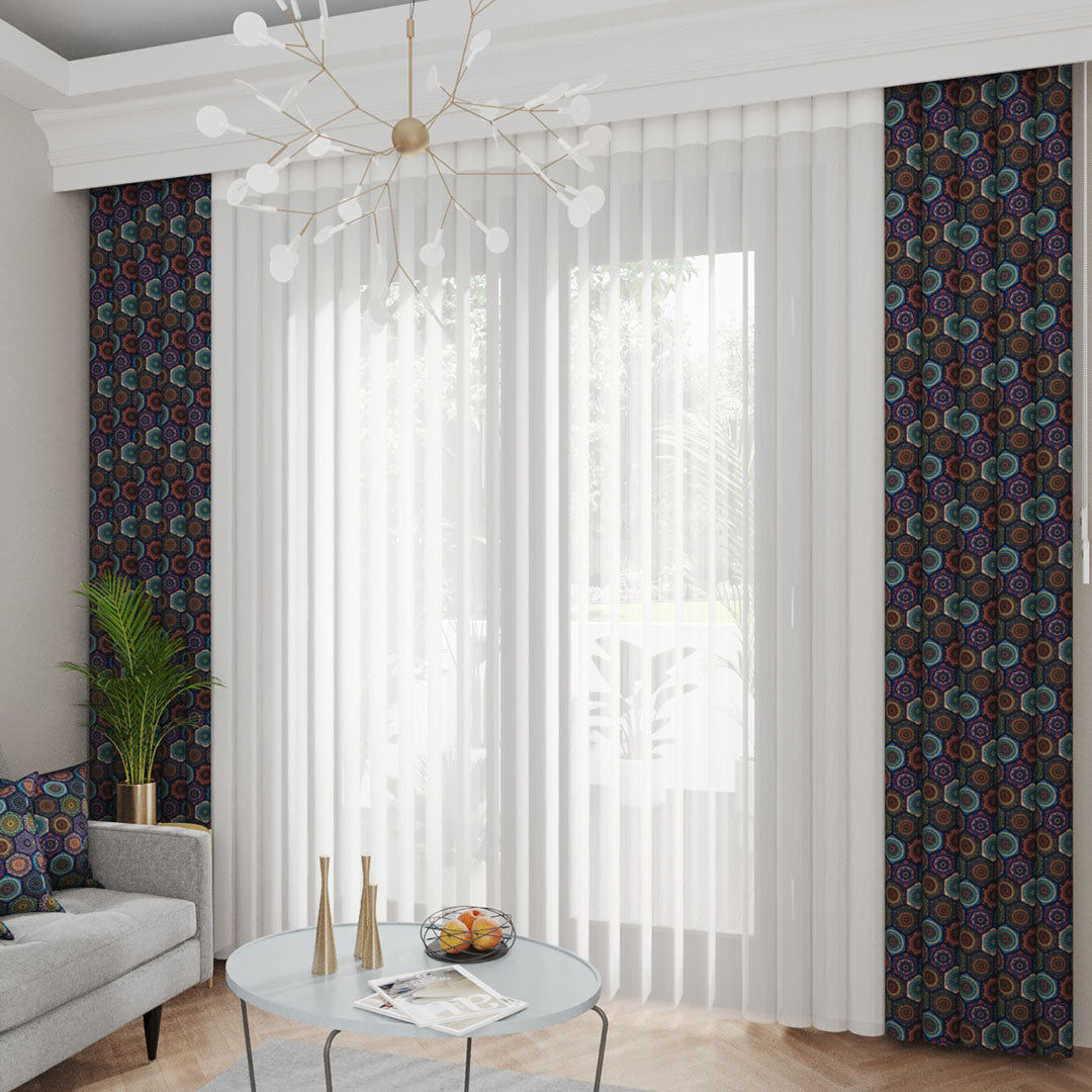 Fas - Baskılı Dikey Tül Perde