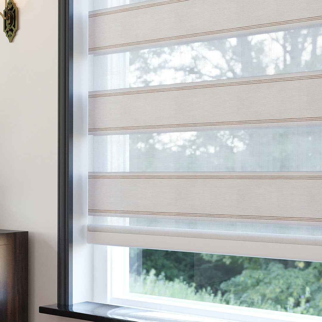 Ekru Pliseli Zebra Perde | Morricone