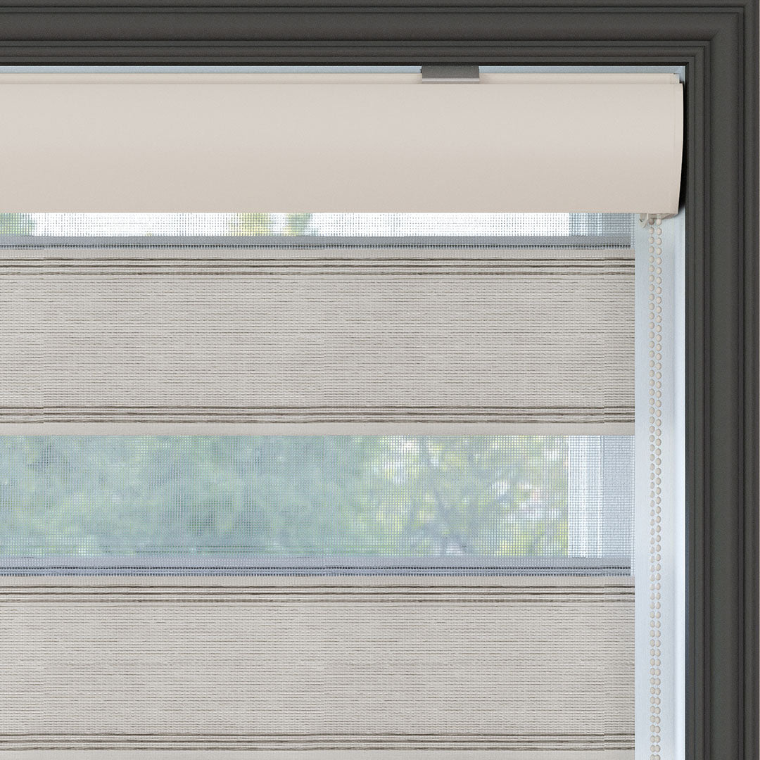 Koyu Krem Pliseli Zebra Perde | Morricone