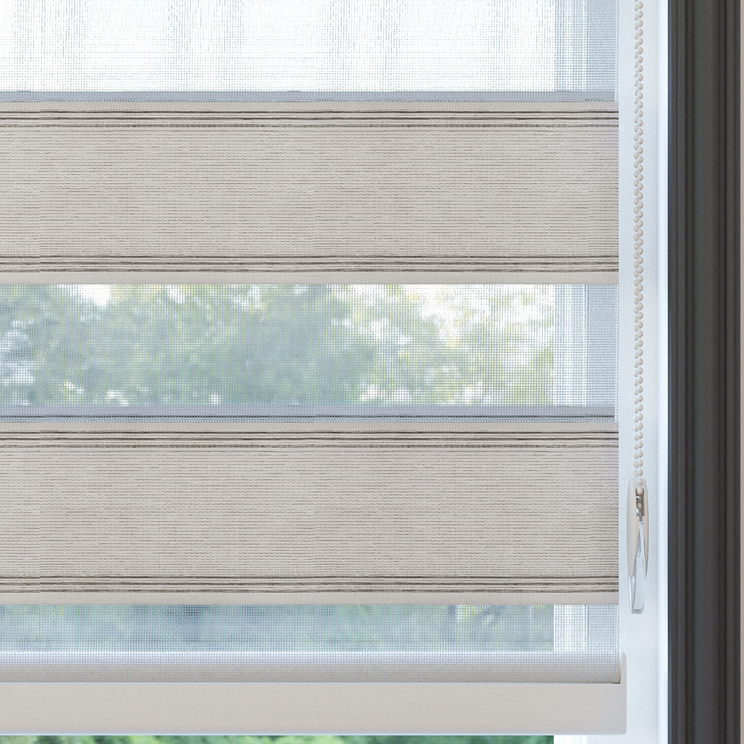 Koyu Krem Pliseli Zebra Perde | Morricone