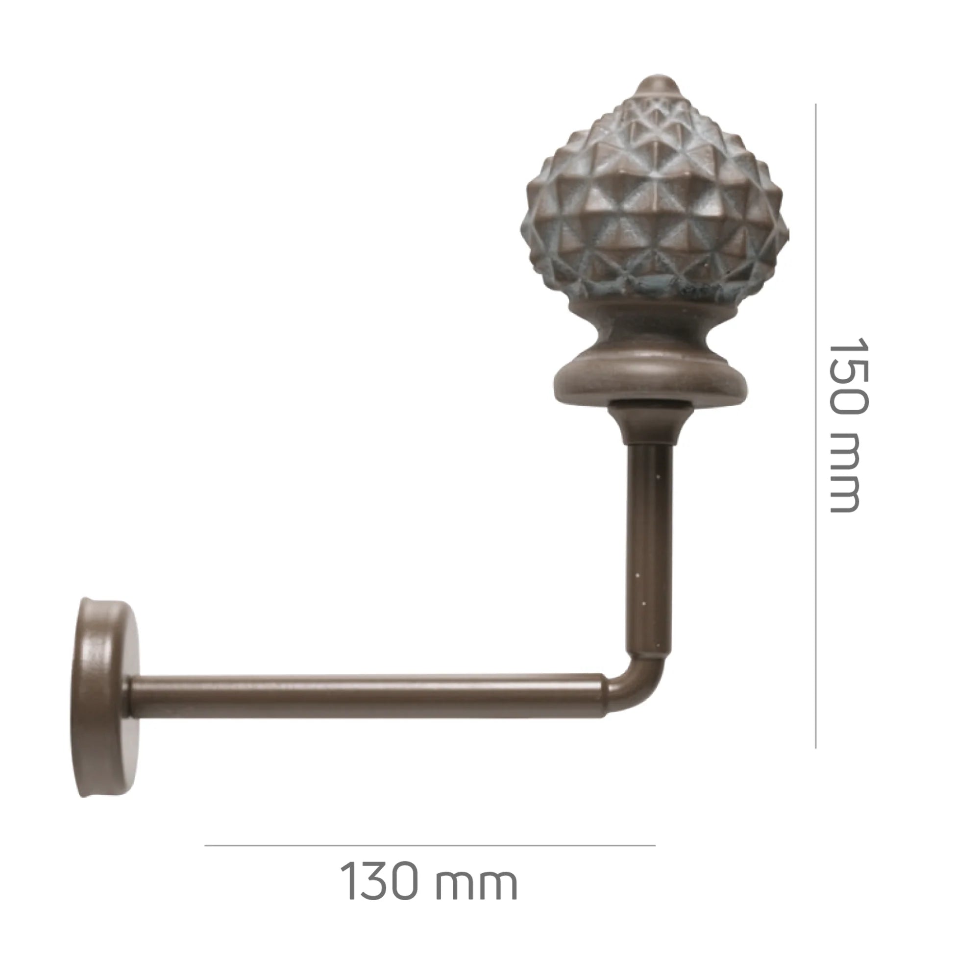 Perde Tutucu Renso - Kahverengi Eskitme Metal - Elmas