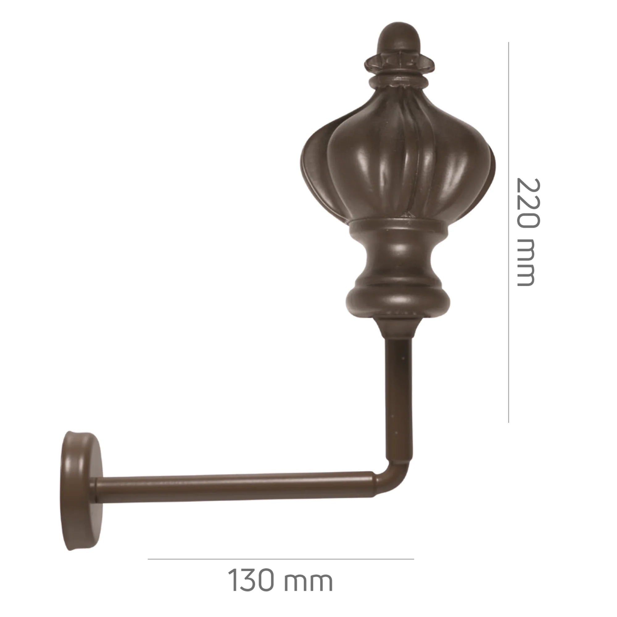 Perde Tutucu Renso - Kahverengi Eskitme Metal - Taç