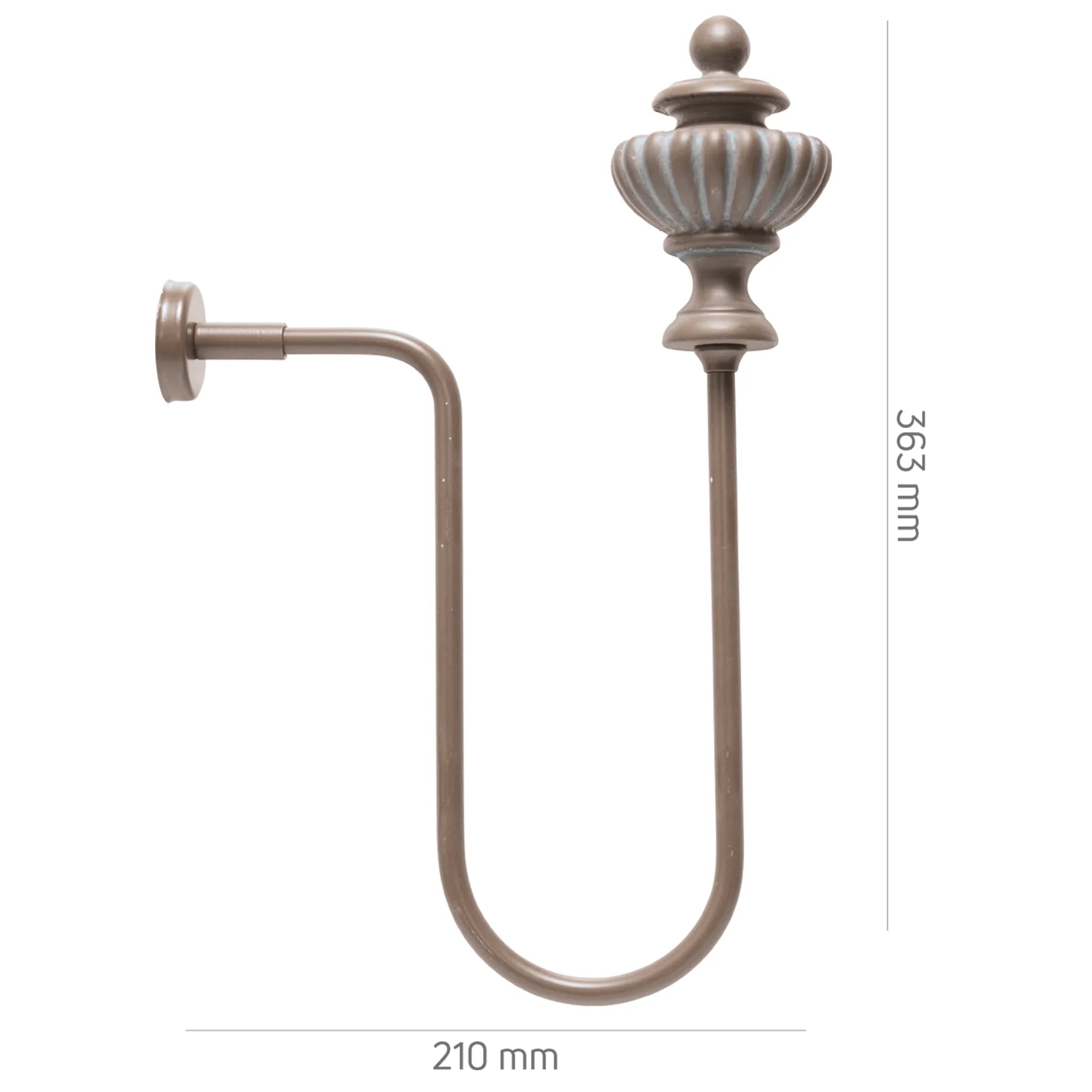 Perde Tutucu Renso Kol Bağı - Kahverengi Eskitme Metal - Vazo