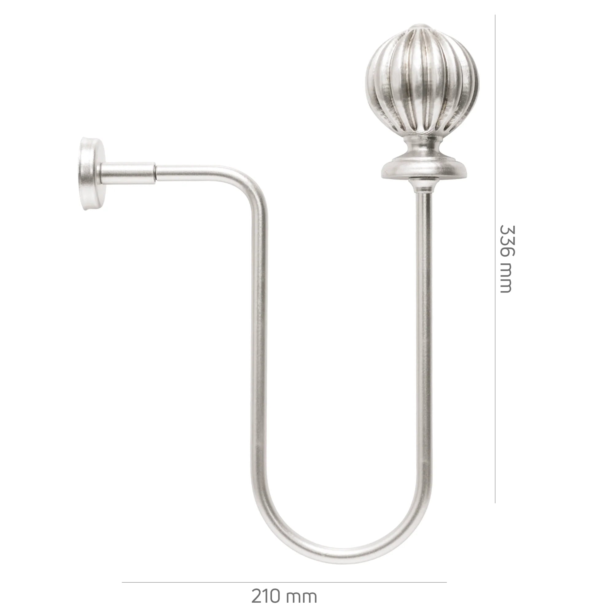 Perde Tutucu Renso Kol Bağı - Gümüş Eskitme Metal - Balkabağı