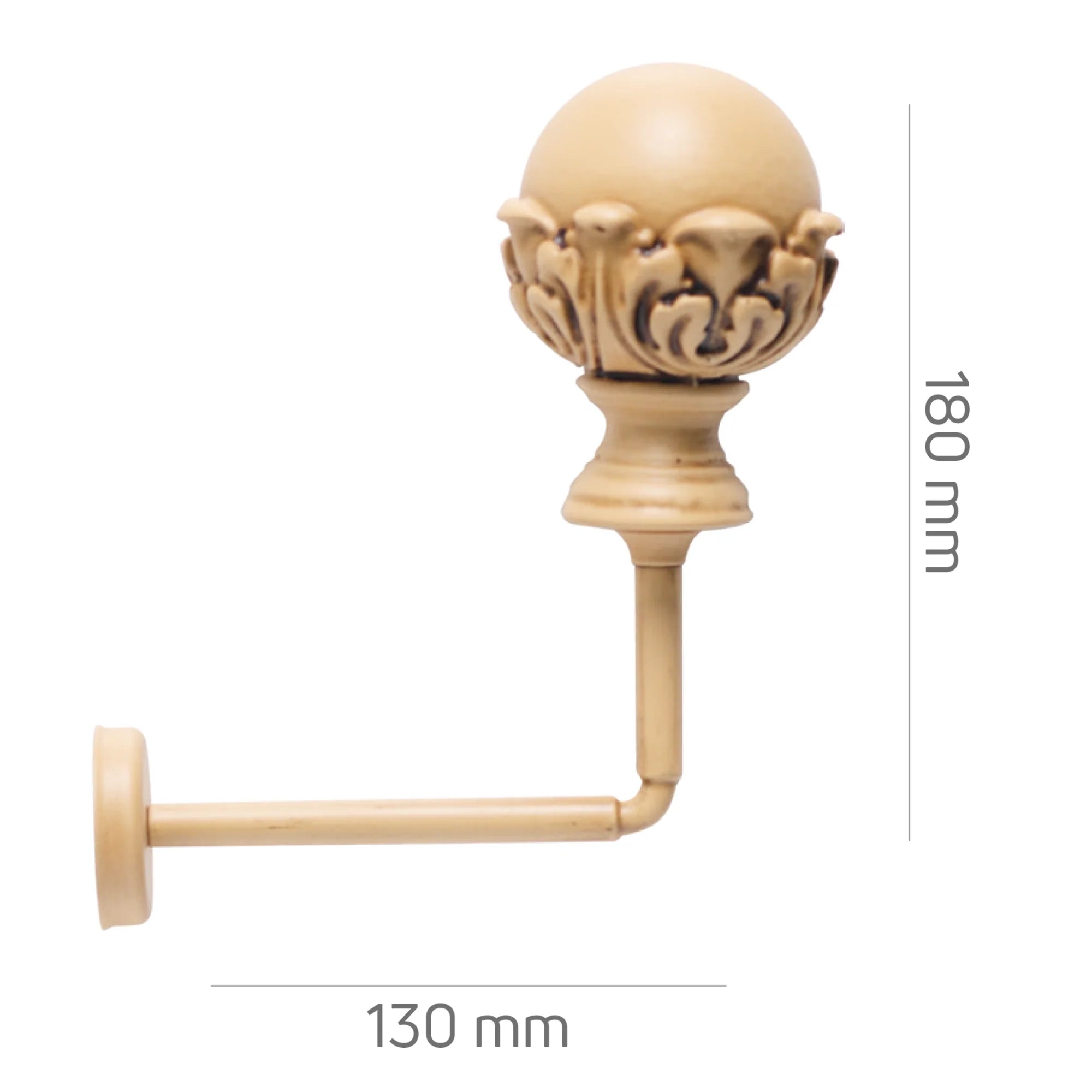 Perde Tutucu Renso - Sarı Eskitme Metal - Ornato